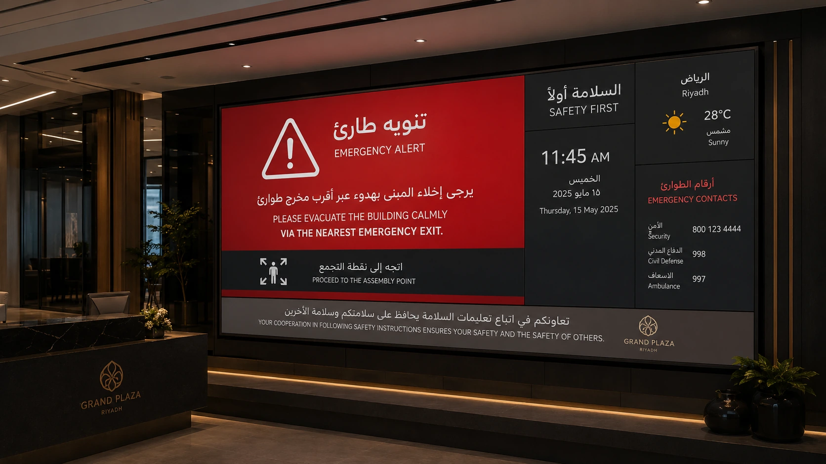Representative emergency broadcast example